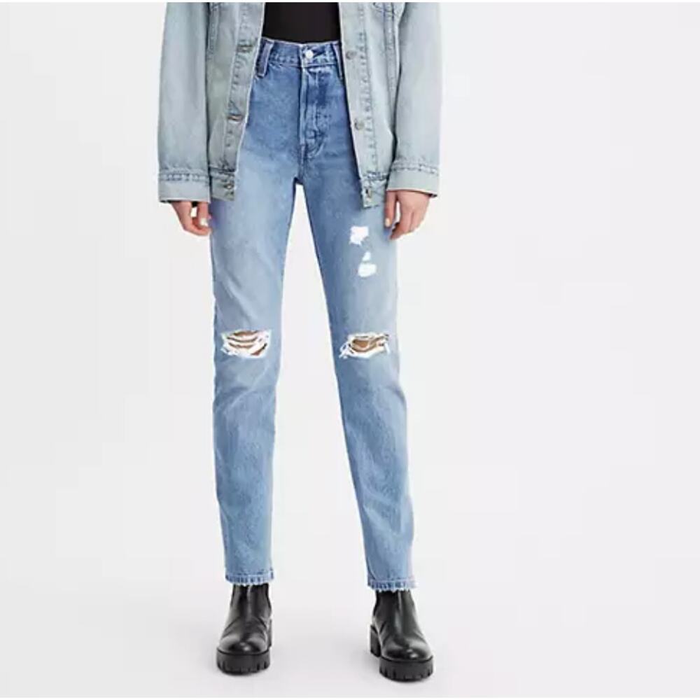 Levi's Premium 501 Original Fit Jeans Medium Wash High Rise Straight Leg Size 28